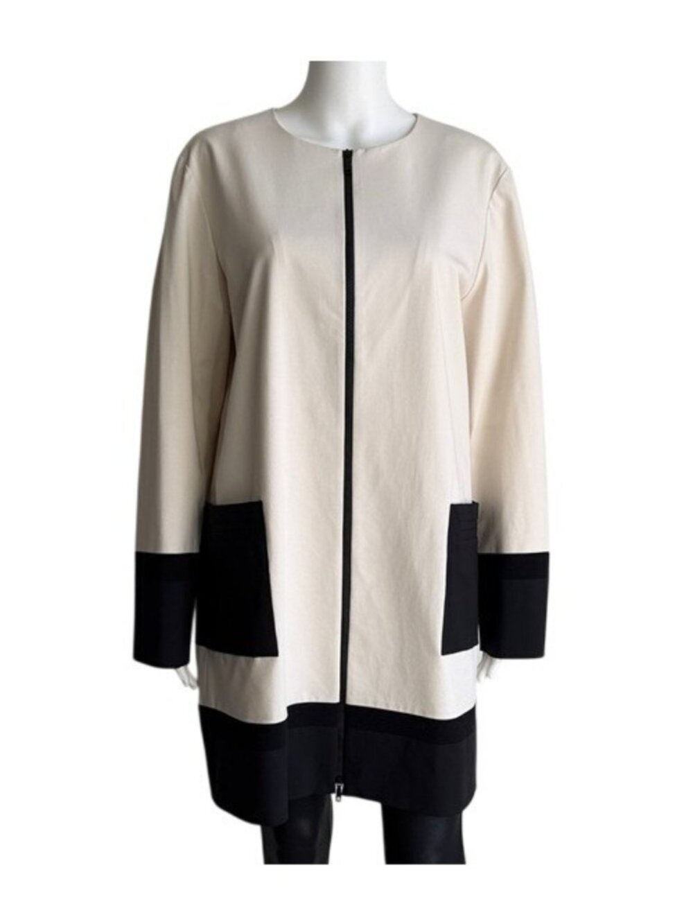 Lafayette 148 New York Colorblock Zip Front Jacket – Size L